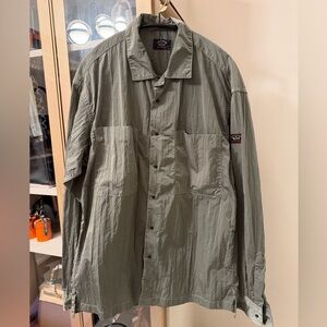 Paul & Shark Econyl Nylon Metal Overshirt - Iridescent Green